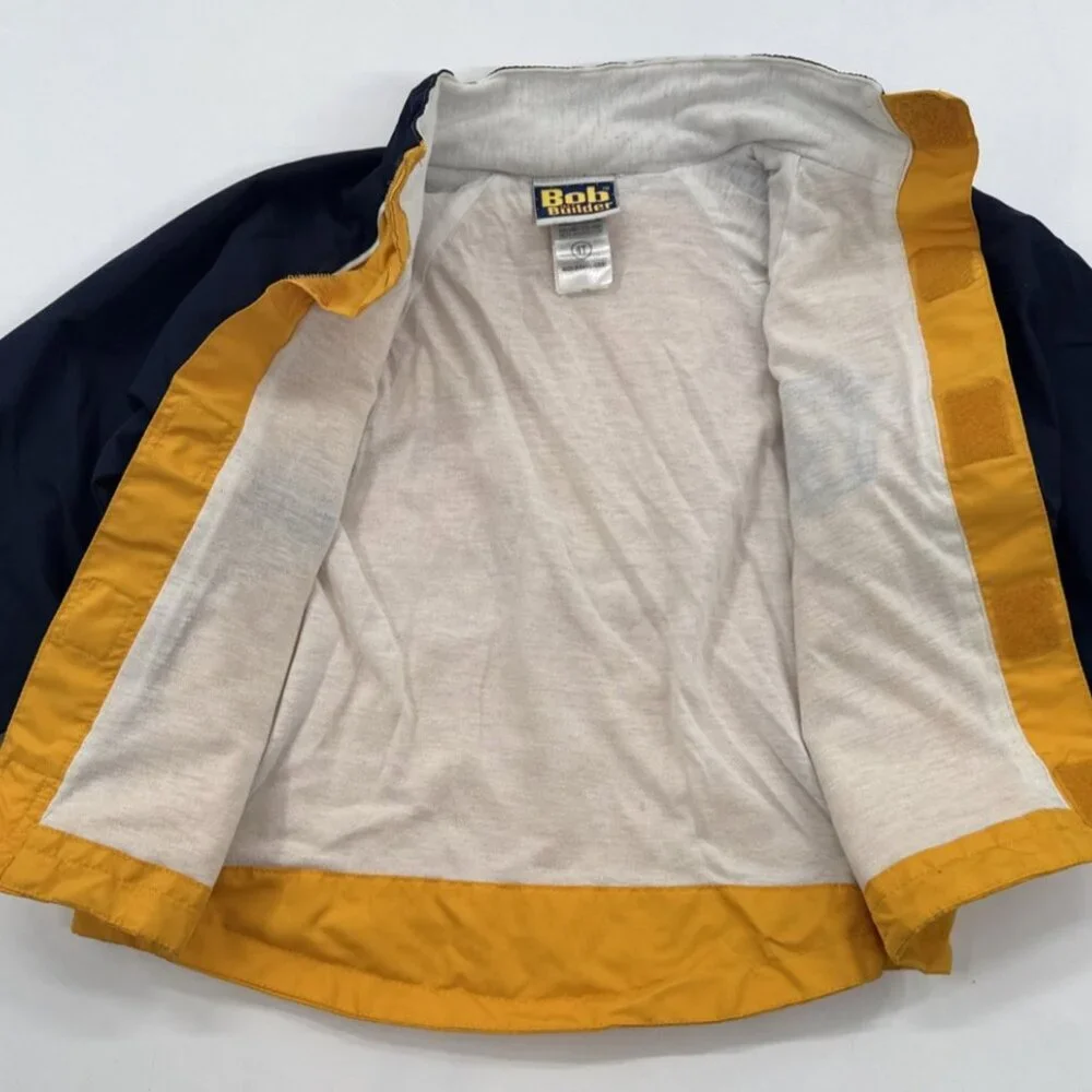 Vintage Bob The Builder Jacket Boys Toddler 4T Yellow Windbreaker Embroidered - Picture 11 of 14